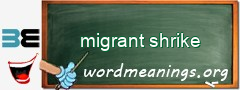 WordMeaning blackboard for migrant shrike